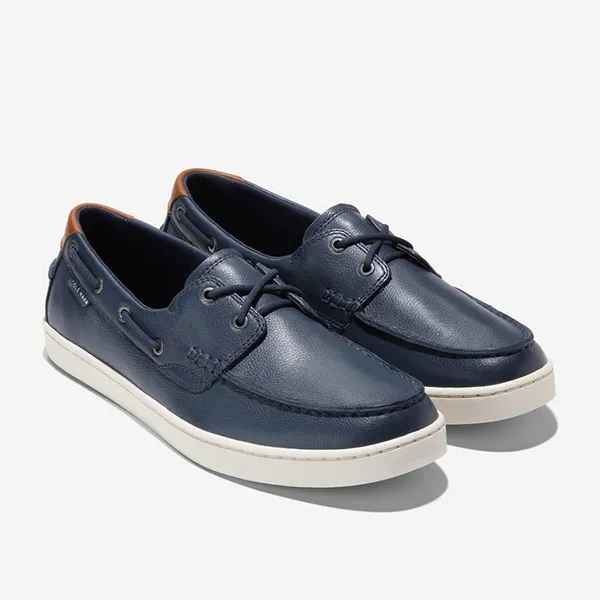 Giày Lười Nam Cole Haan Nantucket Boat Màu Xanh Navy Size 41.5