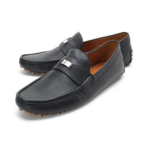 Giày Lười Nam Gucci Black Textured Leather Slip On Loafers 353044 AOD00 1000 Màu Đen Size 39.5