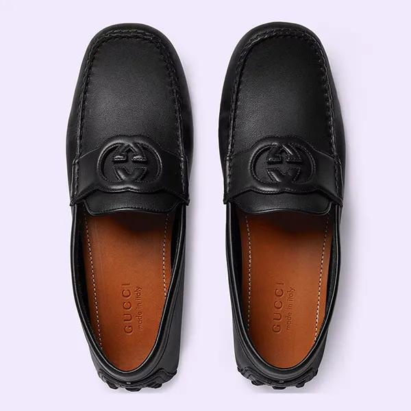 Giày Lười Nam Gucci GG Moccasin Interlocking Màu Đen Size 41 - 3