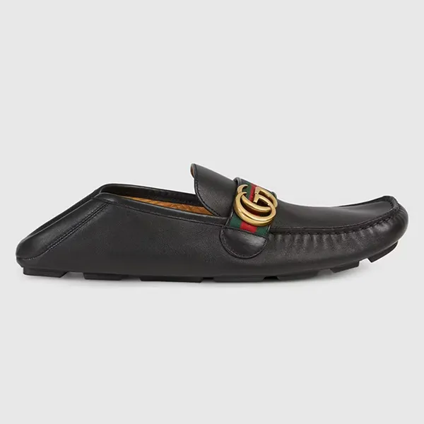 Giày Lười Nam Gucci Leather Driver Web Loafers 450891-DTM10-1060 Màu Đen Size 39.5 - Giày - Vua Hàng Hiệu