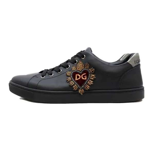 Giày Sneaker Nam Dolce & Gabbana D&G Leather Logo Sneakers Màu Đen Size 39