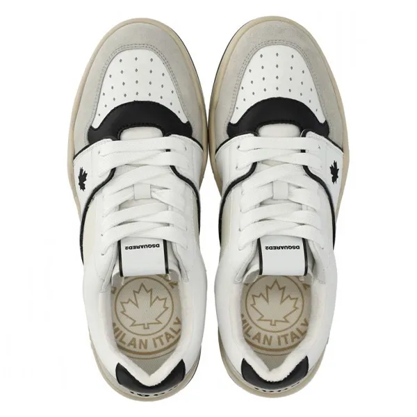 Giày Sneaker Nam DSquared2 Spiker Lace-Up Low Top SNM0315 Màu Trắng Đen Size 42 - Giày - Vua Hàng Hiệu