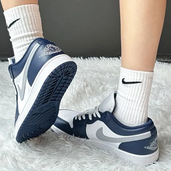 Giày Thể Thao Nike Air Jordan 1 Low Midnight Navy 553558-141 Màu Xanh Navy Size 42.5 - Giày - Vua Hàng Hiệu