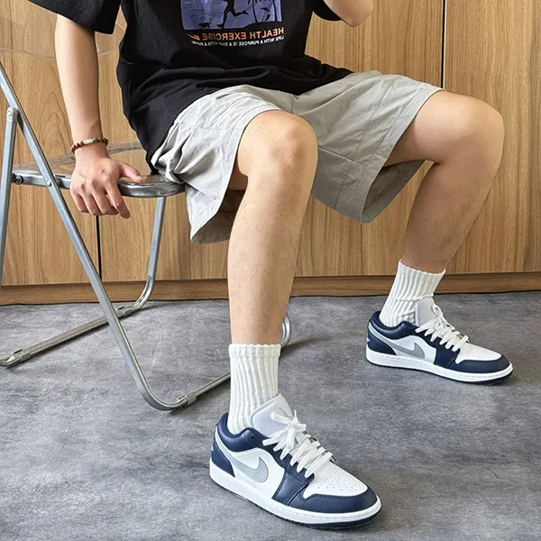Giày Thể Thao Nike Air Jordan 1 Low Midnight Navy 553558-141 Màu Xanh Navy Size 42.5 - Giày - Vua Hàng Hiệu