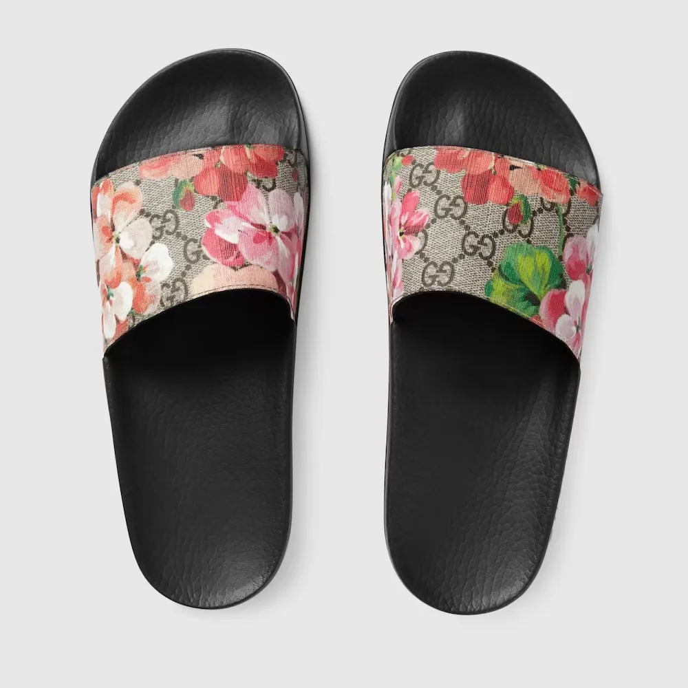 Dép Gucci GG Blooms Supreme Canvas