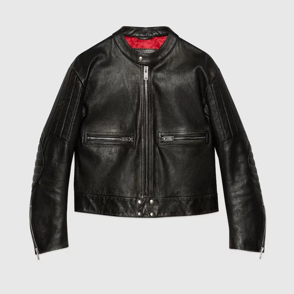 Áo Khoác Gucci Leather Biker Jacket