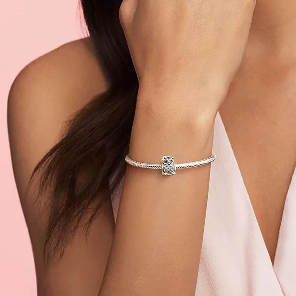 Hạt Vòng Charm Pandora Charm Buho Graduado 791502NSB Màu Bạc