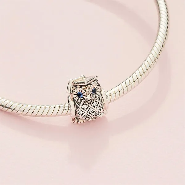 Hạt Vòng Charm Pandora Charm Buho Graduado 791502NSB Màu Bạc