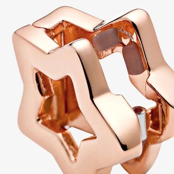 Hạt Vòng Charm Pandora Eflexions Star Clip Charm In Pandora Rose 787544 Màu Vàng Hồng