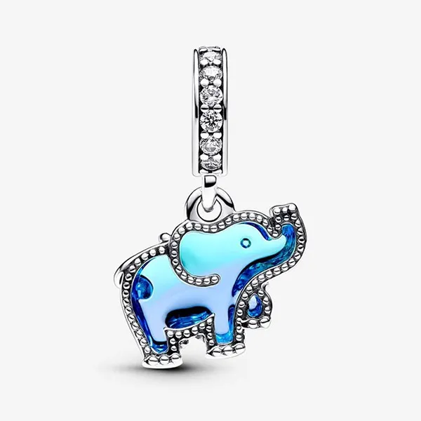 Hạt Vòng Charm Pandora Moments Hình Chú Voi Đính Đá 793339C01 Màu Xanh Dương - Trang sức - Vua Hàng Hiệu