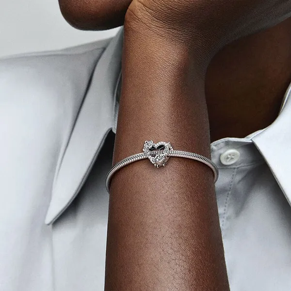 Hạt Vòng Charm Pandora Open Heart & Rose Flowers 799281C01 Màu Bạc - Trang sức - Vua Hàng Hiệu