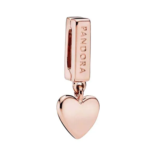 Hạt Vòng Charm Pandora Reflexions Dangling Heart Clip Charm In 14k Rose Gold-Plated 787643 Màu Vàng Hồng - Trang sức - Vua Hàng Hiệu