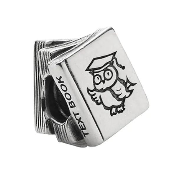 Hạt Vòng Charm Pandora Study Books Bead with Owl 790536 Màu Bạc