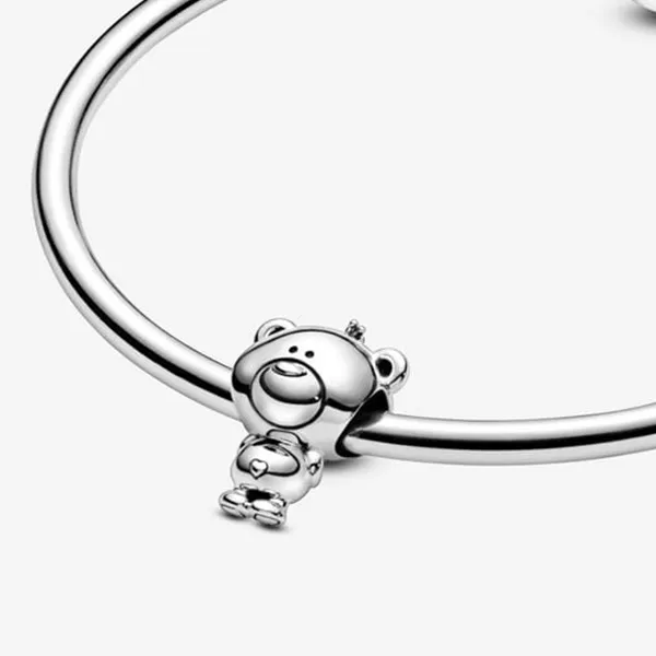 Hạt Vòng Charm Pandora Theo Bear Charm 798695C00 Màu Bạc