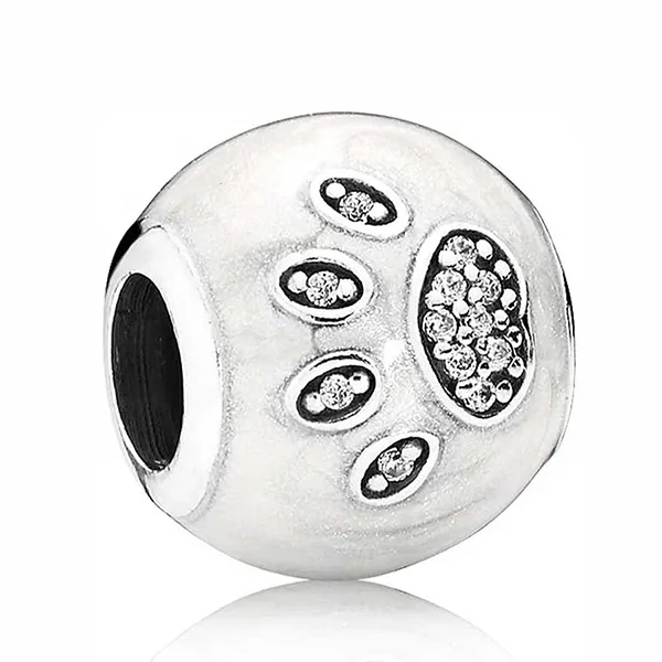 Hạt Vòng Charm Pandora With Enamel I Love My Pets 791712CZ Màu Bạc