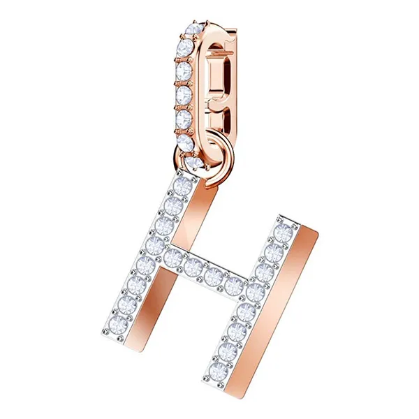 Hạt Vòng Charm Swarovski Remix Chữ H 5437622 Màu Vàng Hồng