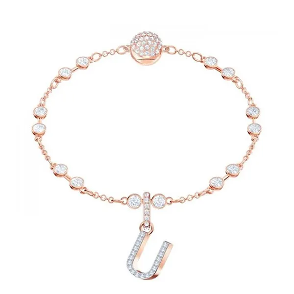 Hạt Vòng Charm Swarovski Remix Chữ U 5437608 Màu Vàng Hồng - Trang sức - Vua Hàng Hiệu