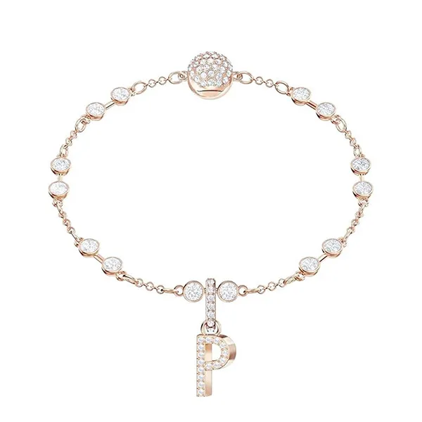 Hạt Vòng Charm Swarovski Remix Chữ P 5437625 Màu Vàng Hồng - Trang sức - Vua Hàng Hiệu