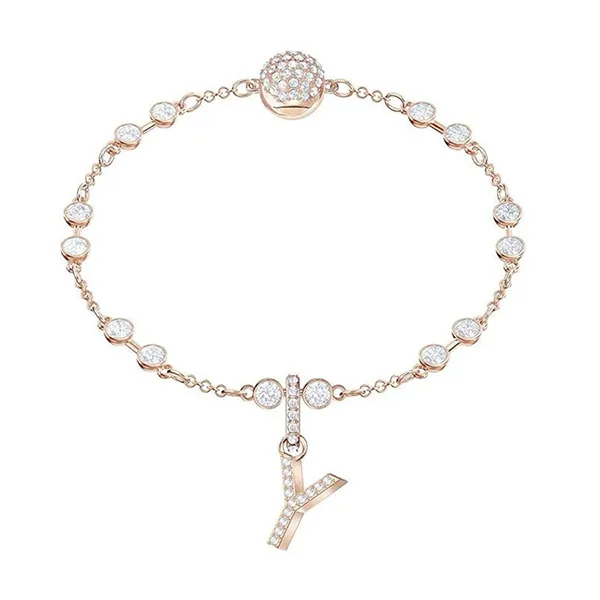 Hạt Vòng Charm Swarovski Remix Initial Chữ Y 5437612 Màu Vàng Hồng - Trang sức - Vua Hàng Hiệu