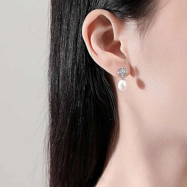 Khuyên Tai Nữ Kya Jewel Freshwater Pearl Floral PE2 Màu Bạc - Trang sức - Vua Hàng Hiệu