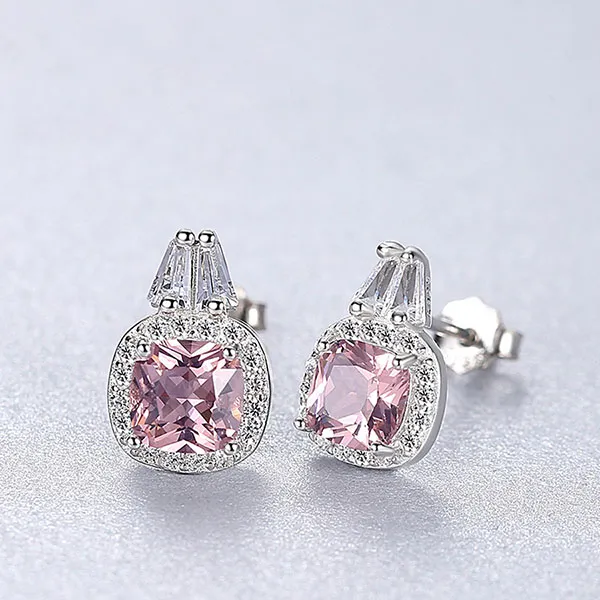 Khuyên Tai Nữ Kya Jewel Romantic Pink SE122 Màu Bạc Phối Hồng