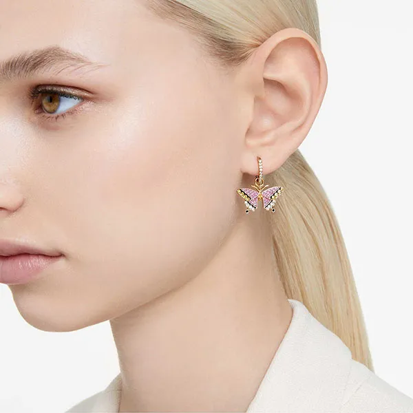 Khuyên Tai Nữ Swarovski Idyllia Drop Earrings Butterfly, Multicolored, Gold-tone Plated 5670055 Màu Vàng Hồng - Trang sức - Vua Hàng Hiệu