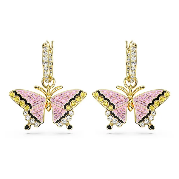 Khuyên Tai Nữ Swarovski Idyllia Drop Earrings Butterfly, Multicolored, Gold-tone Plated 5670055 Màu Vàng Hồng - Trang sức - Vua Hàng Hiệu