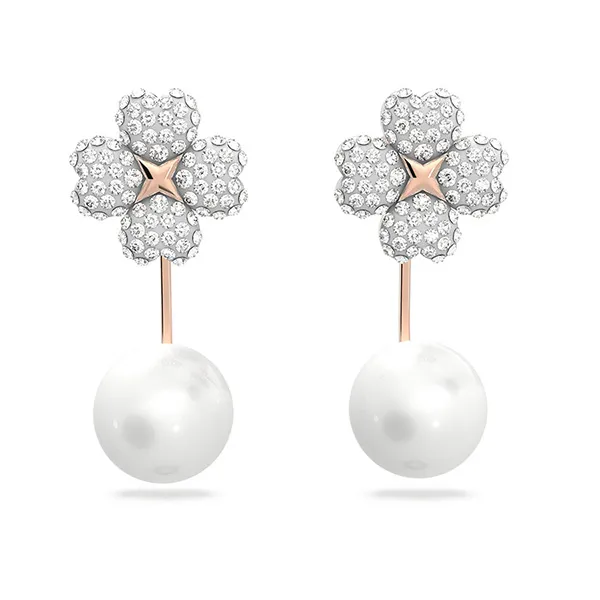 Khuyên Tai Nữ Swarovski Latisha Earring Jackets Flower, White, Rose Gold-Tone Plated 5636487 Màu Trắng - Trang sức - Vua Hàng Hiệu