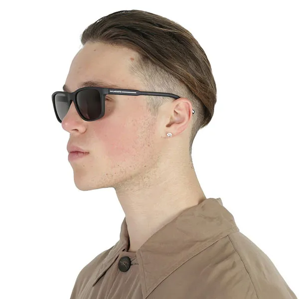 Kính Mát Nam Lacoste Dark Grey Square Men Sunglasses L931S 001 56 Màu Đen
