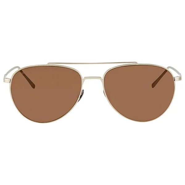 Kính Mát Nam Lacoste Grey - Brown Aviator Men Sunglasses L195S 028 56 Màu Nâu Vàng
