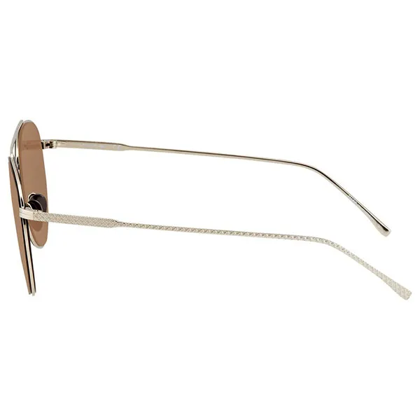 Kính Mát Nam Lacoste Grey - Brown Aviator Men Sunglasses L195S 028 56 Màu Nâu Vàng
