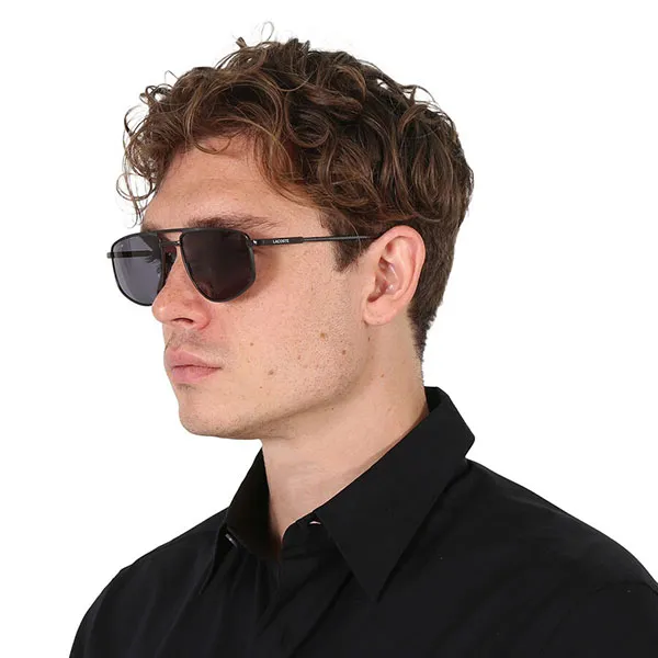 Kính Mát Nam Lacoste Grey Navigator Men's Sunglasses L254S 021 57 Màu Xám