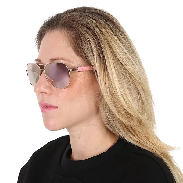 Kính Mát Nữ Guess Brown Pink Mirror Pilot Ladies Sunglasses GU7295-28G-60 Màu Hồng Nâu