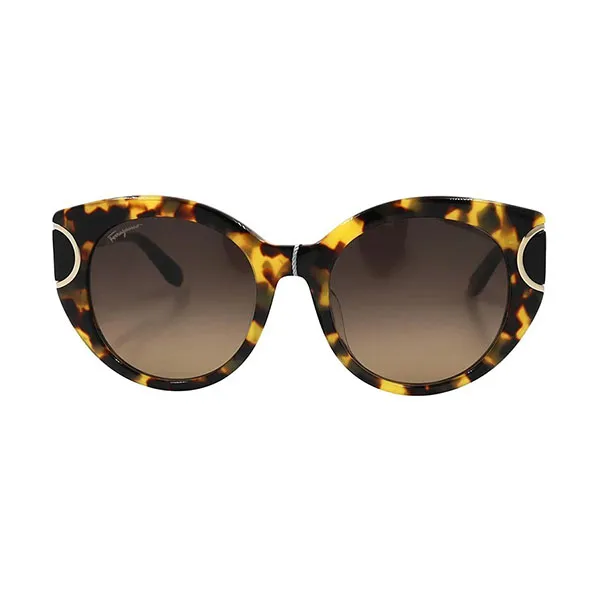 Kính Mát Nữ Salvatore Ferragamo Brown Gradient Cat Eye Ladies Sunglasses SF840SA 215 54 Màu Vàng Đen - Kính mắt - Vua Hàng Hiệu