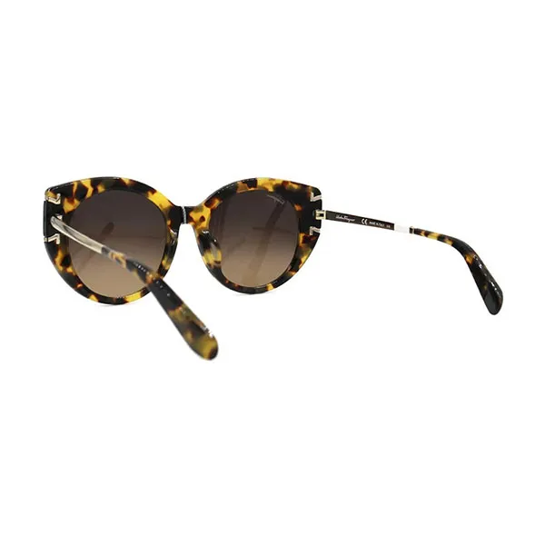 Kính Mát Nữ Salvatore Ferragamo Brown Gradient Cat Eye Ladies Sunglasses SF840SA 215 54 Màu Vàng Đen - Kính mắt - Vua Hàng Hiệu