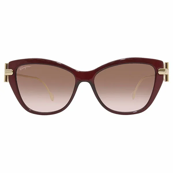 Kính Mát Nữ Salvatore Ferragamo Brown Gradient Cat Eye Sunglasses SF928S 606 55 Màu Đỏ Vàng - Kính mắt - Vua Hàng Hiệu
