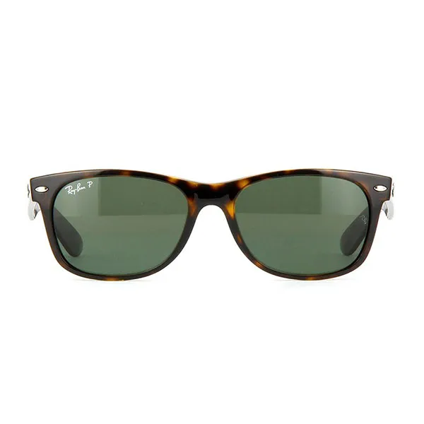 Kính Mát Rayban New Wayfarer Polarized Sunglasses RB2132 902/58 55-18 Màu Xanh/Nâu