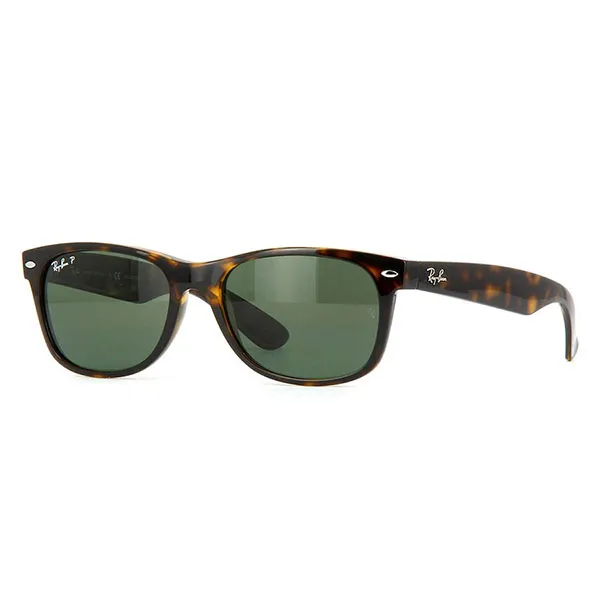 Kính Mát Rayban New Wayfarer Polarized Sunglasses RB2132 902/58 55-18 Màu Xanh/Nâu