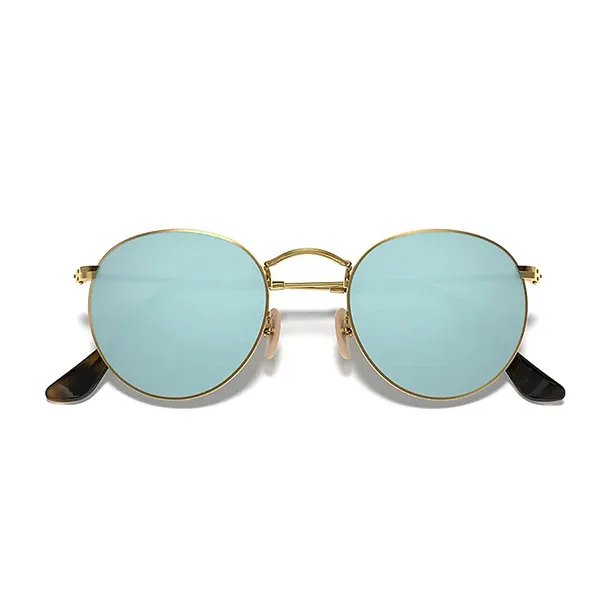 Kính Mát Unisex Rayban Round Flash Lenses Sunglasses RB3447N 001/30 50 Màu Xanh Blue - Kính mắt - Vua Hàng Hiệu