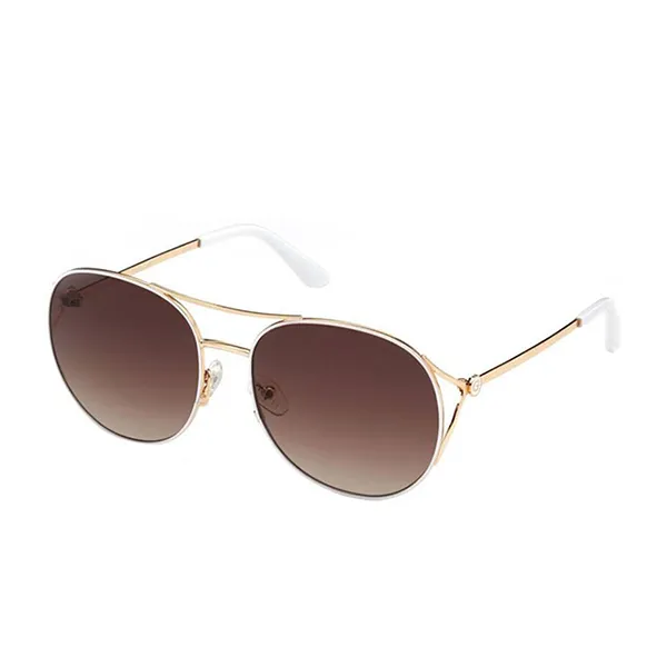 Kính Mát Unisex Guess Brown Metal Round Aviator Sunglasses Frame GU7686-32F-59 Màu Nâu Vàng