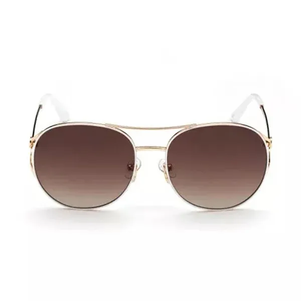 Kính Mát Unisex Guess Brown Metal Round Aviator Sunglasses Frame GU7686-32F-59 Màu Nâu Vàng