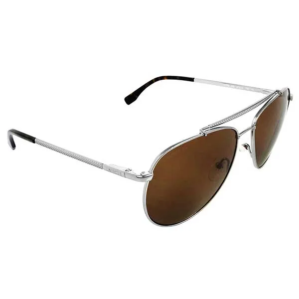 Kính Mát Unisex Lacoste Brown Aviator Sunglasses L177S 033 57 Màu Nâu Bạc