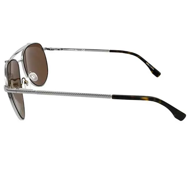 Kính Mát Unisex Lacoste Brown Aviator Sunglasses L177S 033 57 Màu Nâu Bạc