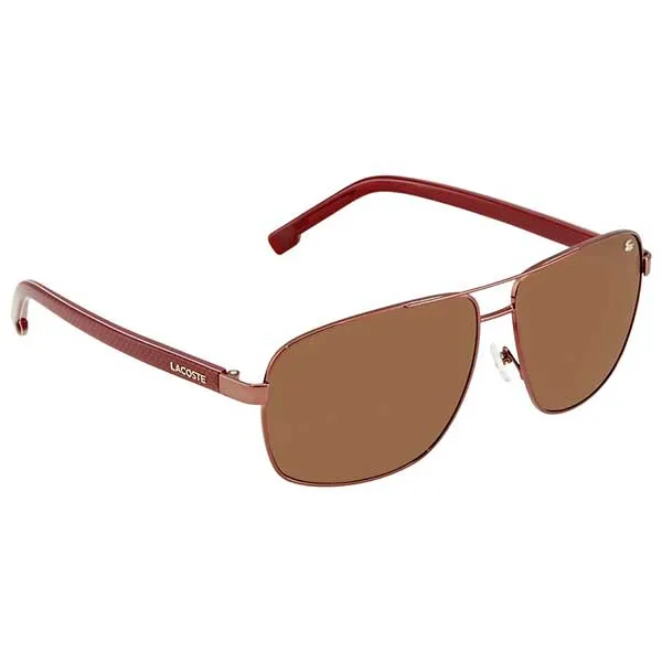 Kính Mát Unisex Lacoste Brown Shaded Rectangular Sunglasses L162S 210 61 Màu Nâu