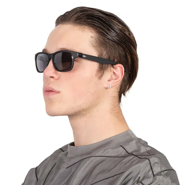 Kính Mát Unisex Lacoste Grey Square Sunglasses L737S 002 55 Màu Đen - Kính mắt - Vua Hàng Hiệu