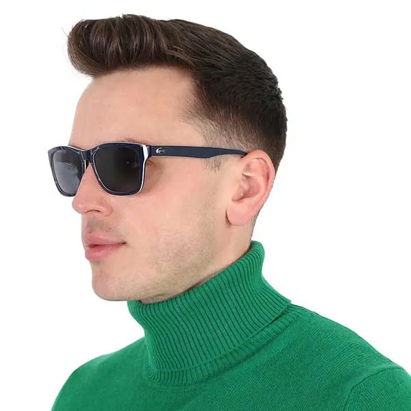 Kính Mát Unisex Lacoste Polarized Dark Grey Square Sunglasses L683SP 414 55 Màu Xanh Xám - Kính mắt - Vua Hàng Hiệu