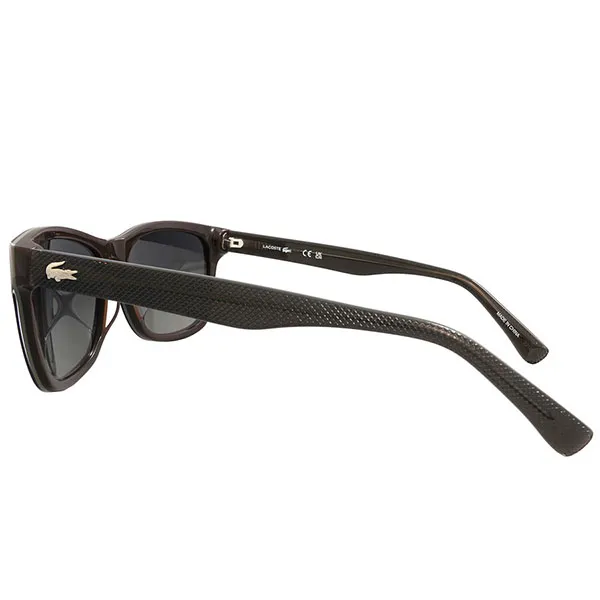 Kính Mát Unisex Lacoste Polarized Grey Square Sunglasses L683SP 001 55 Màu Đen Xám