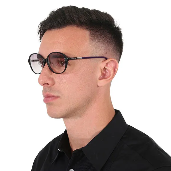Kính Mát Unisex Lacoste Vintage Style Oval Sunglasses Gradient Lenses L854SA 001 57 Màu Đen - Kính mắt - Vua Hàng Hiệu