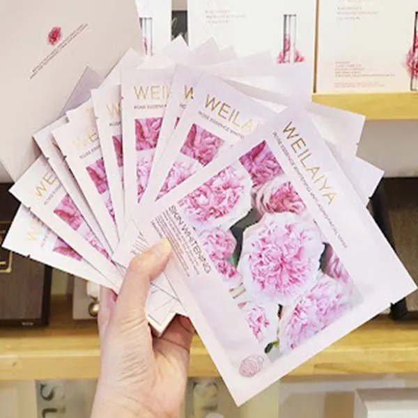 Mặt Nạ Dưỡng Trắng Da Weilaiya Rose Essence Whitening Anti-aging Facial Mask 10 Miếng