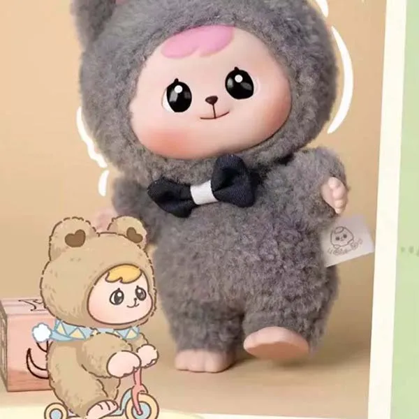 Móc Khóa CQTOYS Bao-ao Cuddle Series Plush Dolls Unopened Blind Box Màu Ghi